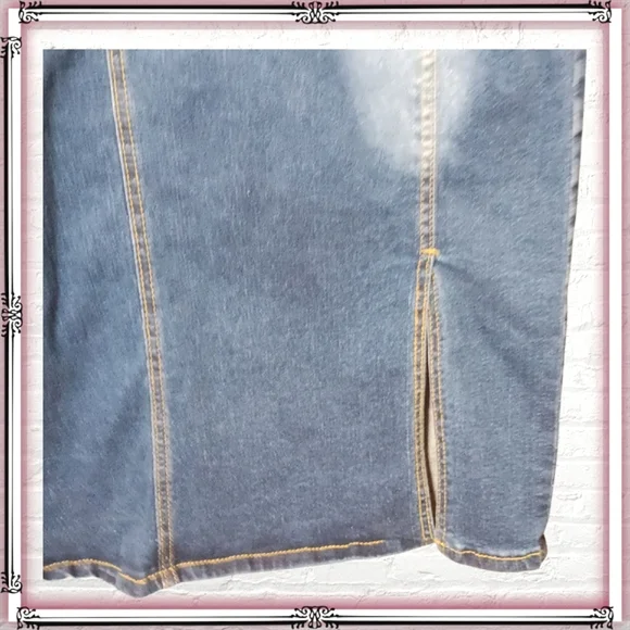 Blue Denim Midi Jean Skirt Size XL - Picture 5 of 9